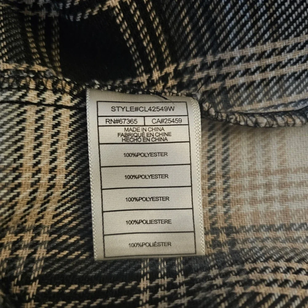 BB Dakota Steve Madden Plaid Button Up Shirt Jacket Women's Size Medium - Picture 4 of 5